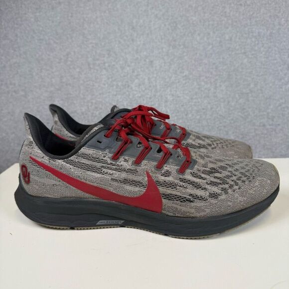 New Nike Air Zoom Pegasus 36 Oklahoma OU CI2075-001 Men's Size 13 Running Shoes - Picture 1 of 8